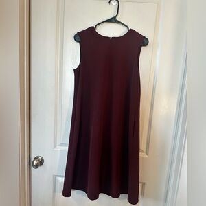 Uniqlo A-Line Maroon Sleeveless Midi Shift Dress, Size Small